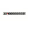 Unidade de distribuição de energia GEMBIRD EG-PDU-014-C14, 8 saídas AC, entrada C14, cabo de 3 m, 1U, 3680 W, 10 A, alumínio, preto