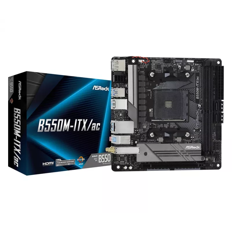 Placa-mãe ASRock B550M-ITX/ac AMD B550 Socket AM4 Mini ITX