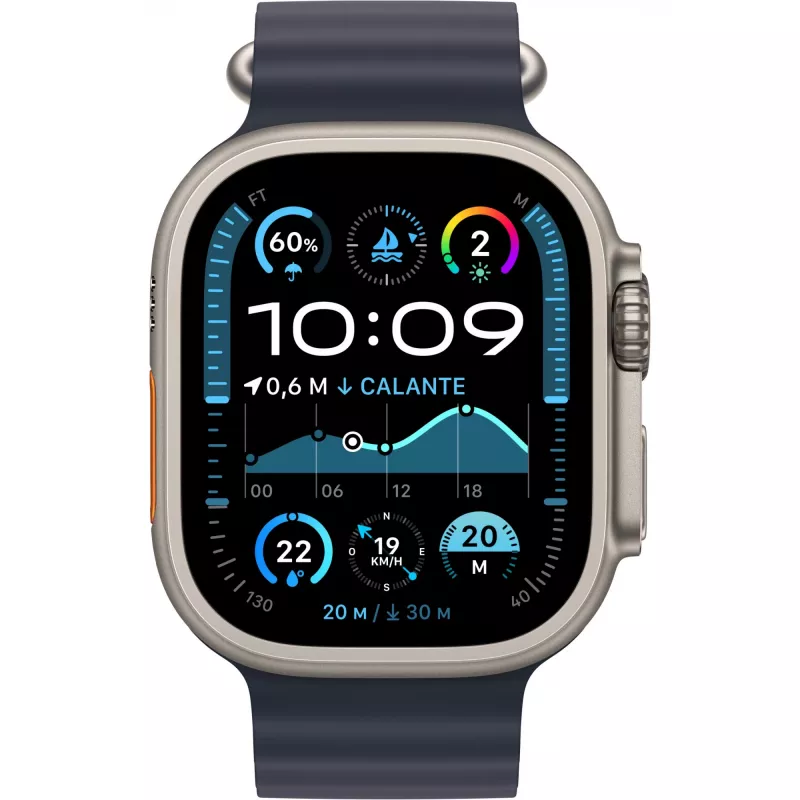 APPLE Watch Ultra 2 GPS + Cellular 49mm Caixa de titânio natural com bracelete Ocean Navy