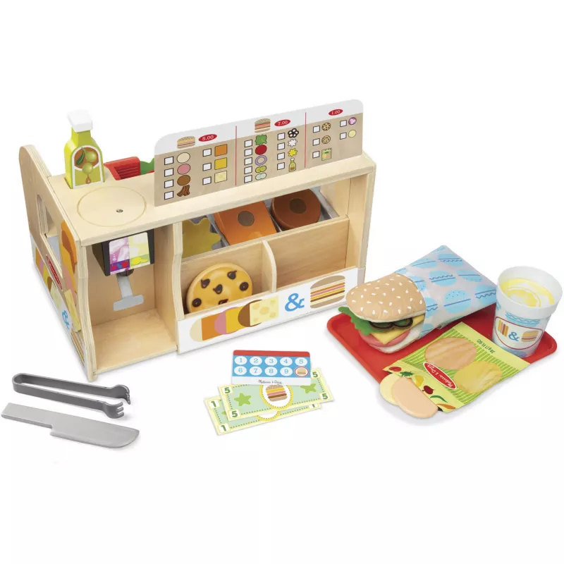 Melissa & Doug Slice & Stack Sandwich Counter 6074860 cozinha de brincar em madeira