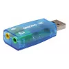 Placa de som externa USB Gembird Virtus2 — interface USB, auscultadores de 3,5 mm, azul transparente