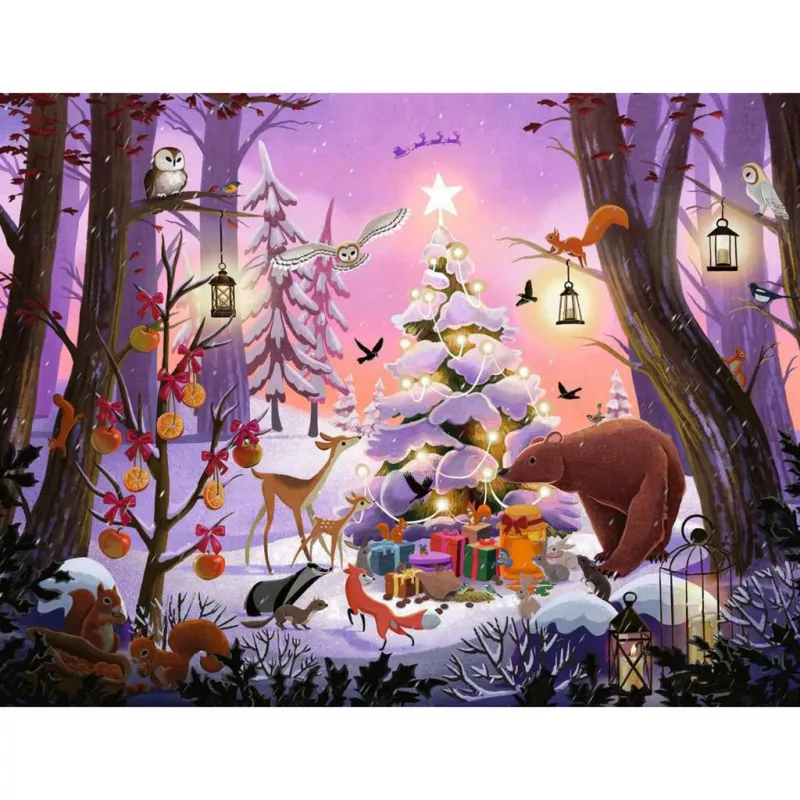 Puzzle Ravensburger Weihnachten im Wald 2000 peças