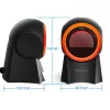 Qoltec 50857 leitor de códigos de barras de secretária com fio, 1D/2D, QR, USB, cabo de 1,75 m