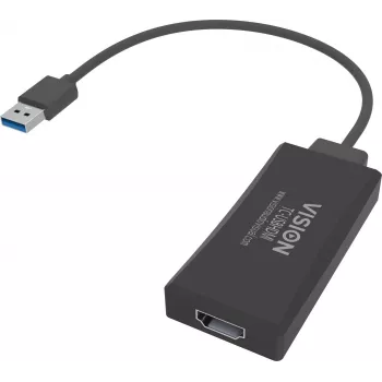 Adaptador gráfico USB Vision TC-USBHDMI 1920 x 1080 píxeis preto