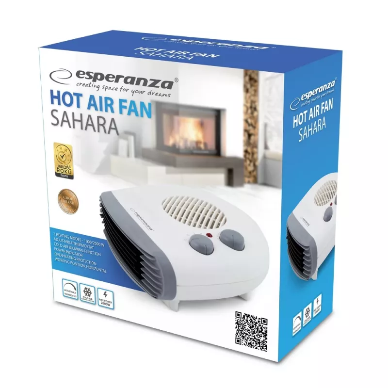 Aquecedor elétrico interior EHH003 cinzento, branco 2000 W - Esperanza