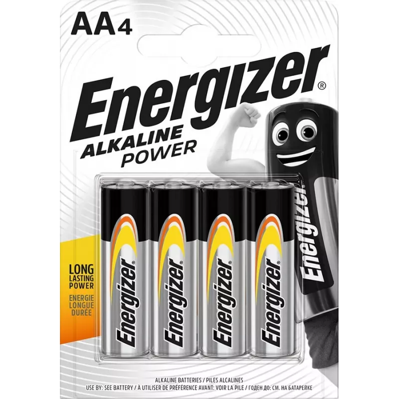 Pilha alcalina AA descartável Energizer Classic 1,5V LR6 — 4 unid., 50,5×14,5 mm, 23 g