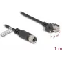 Cabo de rede DeLOCK M12 D-codificado 4 pinos fêmea para ficha RJ45 Cat.5e 1 m preto