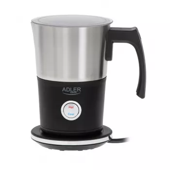 Espumador de leite automático Adler AD 4497 – aço inoxidável, 600W, 120 ml espuma / 300 ml aquecimento, quente e frio
