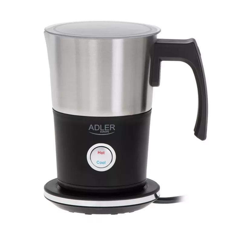 Espumador de leite automático Adler AD 4497 – aço inoxidável, 600W, 120 ml espuma / 300 ml aquecimento, quente e frio