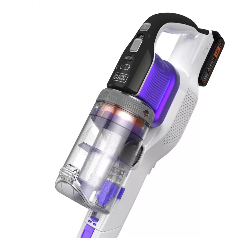 Black & Decker BHFEV1825CP Aspirador vertical/escova elétrica aspirador 2-em-1 com bateria a seco sem saco branco 2,5 Ah