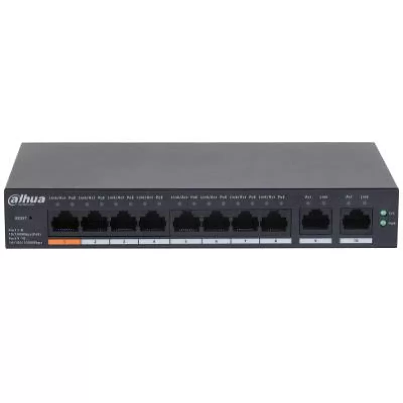 Switch de rede Dahua Technology DH-CS4010-8ET-60 Gerido L2 Fast Ethernet (10/100) Power over Ethernet (PoE) Preto