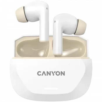 Auscultadores CANYON HEXAGON 7 TWS ANC+ENC carregamento sem fios Branco Bege