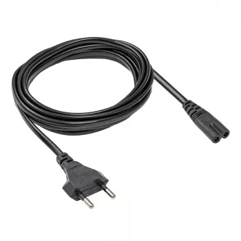 Cabo de alimentação Akyga AK-RD-01A CEE 7/16 para IEC C7 (figura 8), CCA, 1,5 m