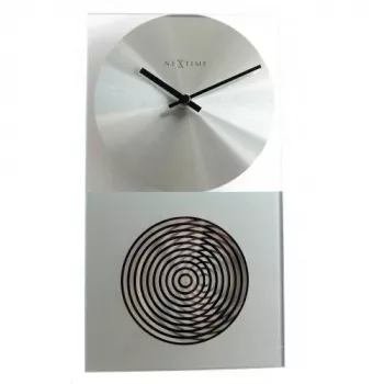 NeXtime Relógio 3028 OP, 16x30,2 cm, parede, vidro, prateado