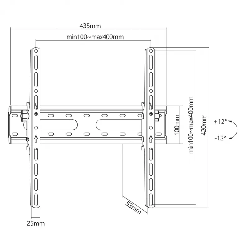 Suporte de TV SBOX PLB-2544T-2 para televisores de 32-70 polegadas, carga máx. 45 kg, VESA até 400×400