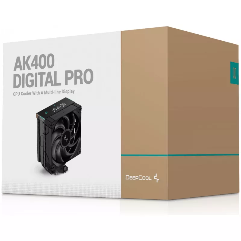 Dissipador de ar DeepCool AK400 Digital PRO — ventoinha 120 mm, PWM, 1850 rpm, FDB, suporta LGA 1700/1200/115x/AM4/AM5, preto