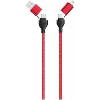 Cabo USB 2GO 797370 1,2 m USB A/USB C USB C/Lightning preto vermelho
