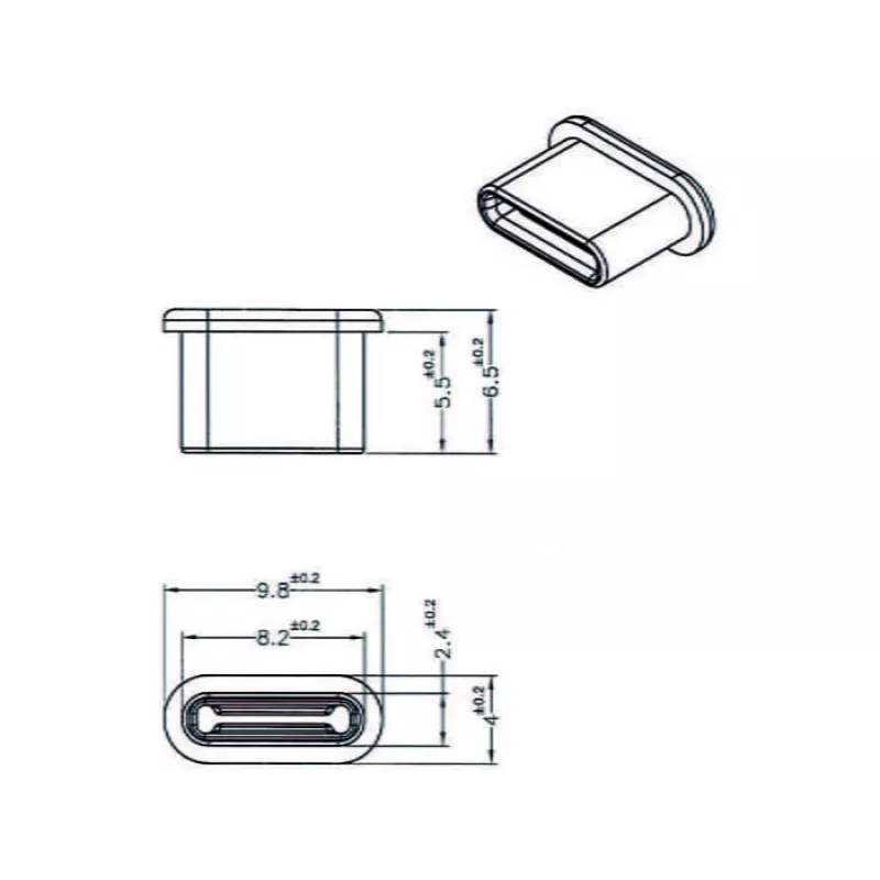 Tampa de proteção para conector fêmea DeLOCK 64014 USB Type-C preto 10 unid.