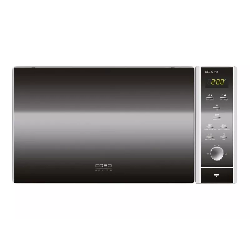 Micro-ondas Caso MCG 25 — 900 W, 25 L, 10 níveis de potência, branco/preto