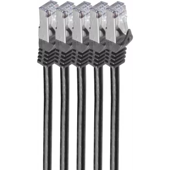 Cabo de rede ShiverPeaks BS75511-S-SET5 preto 1m Cat7 S/FTP