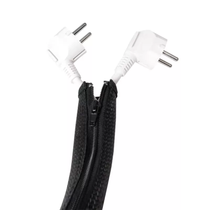 Tubo para cabos LogiLink com fecho de correr, 2,0 m, cinzento em poliéster, resistente à abrasão, à tração e à deformação, resistente ao choque, - 1 unid. (KAB0074)
