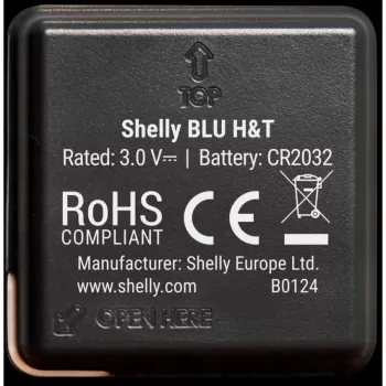 Sensor de temperatura e humidade Shelly BLU H&T (preto)