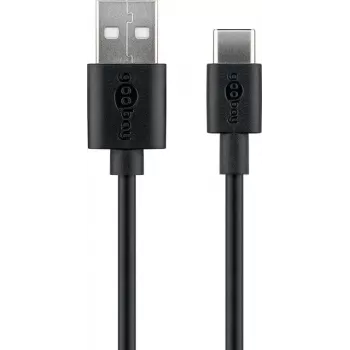 Goobay | Cabo de carregamento e sincronização USB-C (USB-A > USB-C) | 59124 | ficha USB-C | ficha USB 2.0 (Type-A)