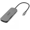 Dongle USB-C 7 em 1 Acer — USB 3.2 Gen 1 Type-C, 3x USB-A, HDMI, SD/MicroSD, 100W PD, prateado