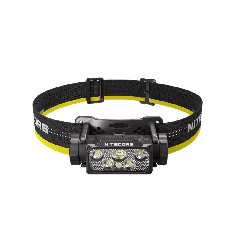 Lanterna frontal Nitecore HC60 UHE com bateria de 4000 mAh, 6-LED, à prova de água, resistente a choques, preto/amarelo