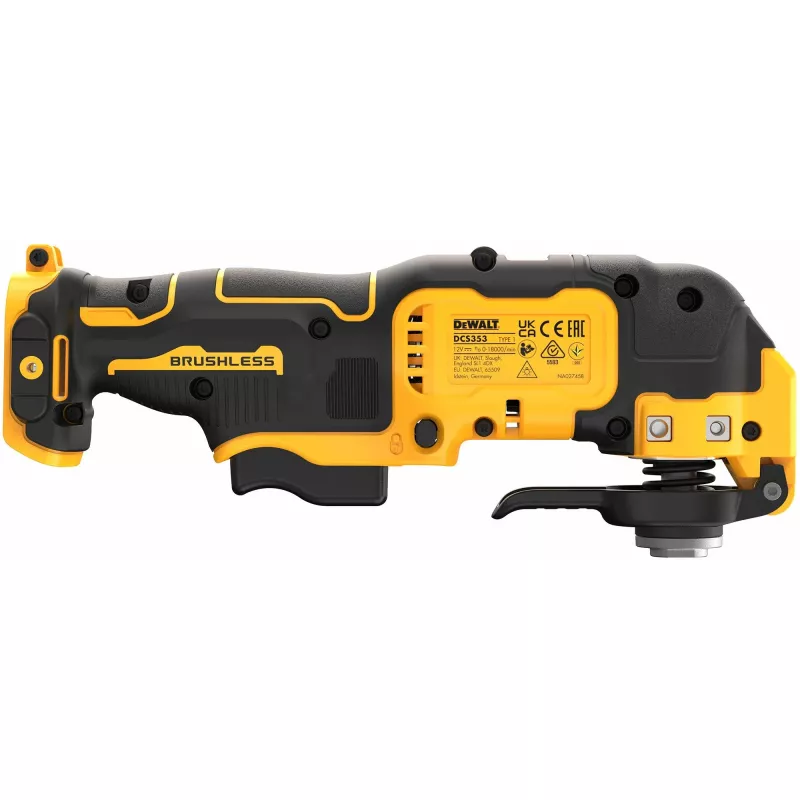 Ferramenta multifunções oscilante DeWalt DCS353NT-XJ, sem escovas, sem fios, 12 W, 840 g, preto/amarelo
