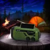 Rádio portátil FM/AM SENCOR SRD1000SCLGR com Bluetooth, carregamento solar/manivela/USB-C, bateria de 2000 mAh, IPX4, luzes LED
