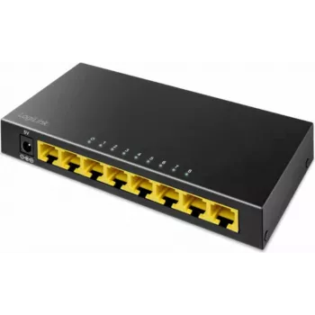 Switch Gigabit Ethernet de secretária LogiLink, 8 portas, preto Interface: 8x 10/100/1000 MBit/seg. portas RJ45 (NS0117)