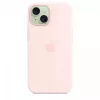 Capa de silicone com MagSafe para iPhone 15 - Rosa-claro