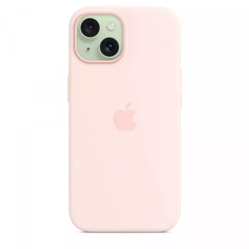 Capa de silicone com MagSafe para iPhone 15 - Rosa-claro