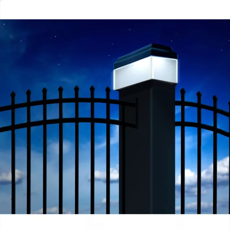 GB128 Lâmpada solar LED para postes de vedação e jardim, Preto - Verde Azul