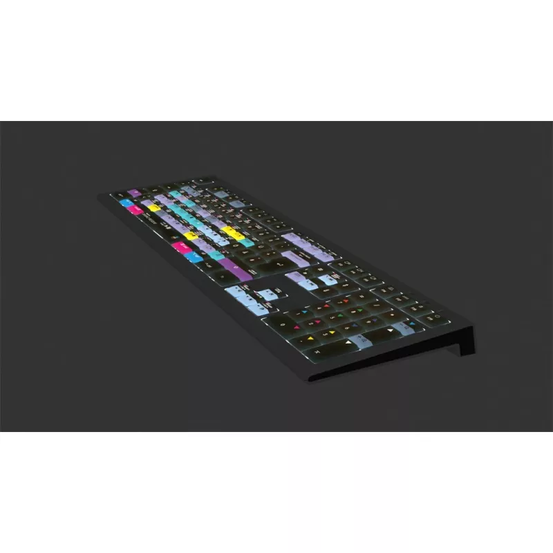 Logickeyboard ASTRA 2 teclado DaVinci Resolve para Mac, tamanho completo, USB com fio, mecanismo de tesoura, QWERTZ alemão, preto
