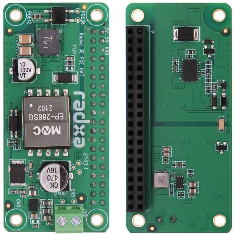 PoE HAT ALLNET RA023 para RADXA Zero 3E – módulo Power over Ethernet compatível com 802.3af