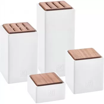 Conjunto de 4 recipientes de cerâmica para armazenamento ZWILLING 1002267 – vidrado, empilhável, hermético para chá, café, açúcar, especiarias