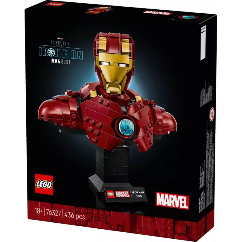 LEGO Conjunto de construção Marvel Super Heroes Iron Man MK4 Modelo 3D, 436 peças, inclui 1 minifigura, para 18+