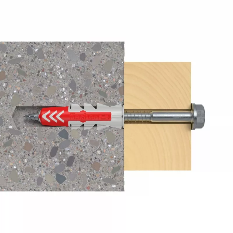 Bucha fischer DUOPOWER 10x50 BigBox cinzento claro/vermelho 210 unidades reutilizável (570550)