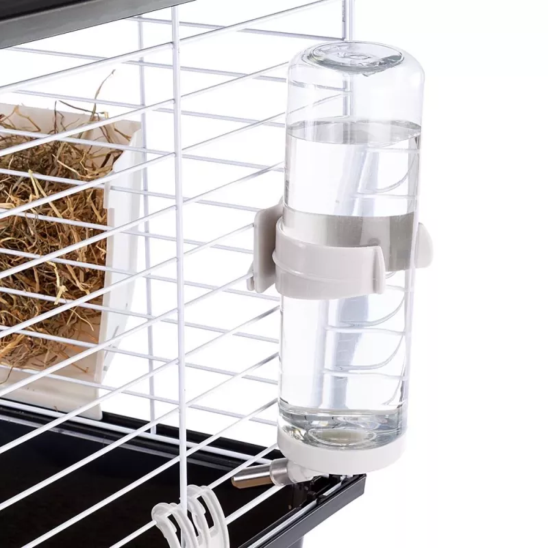Gaiola FERPLAST Casita 100 para coelhos e porquinhos-da-índia, metal/plástico, 960×570×560 mm, taupe/branca