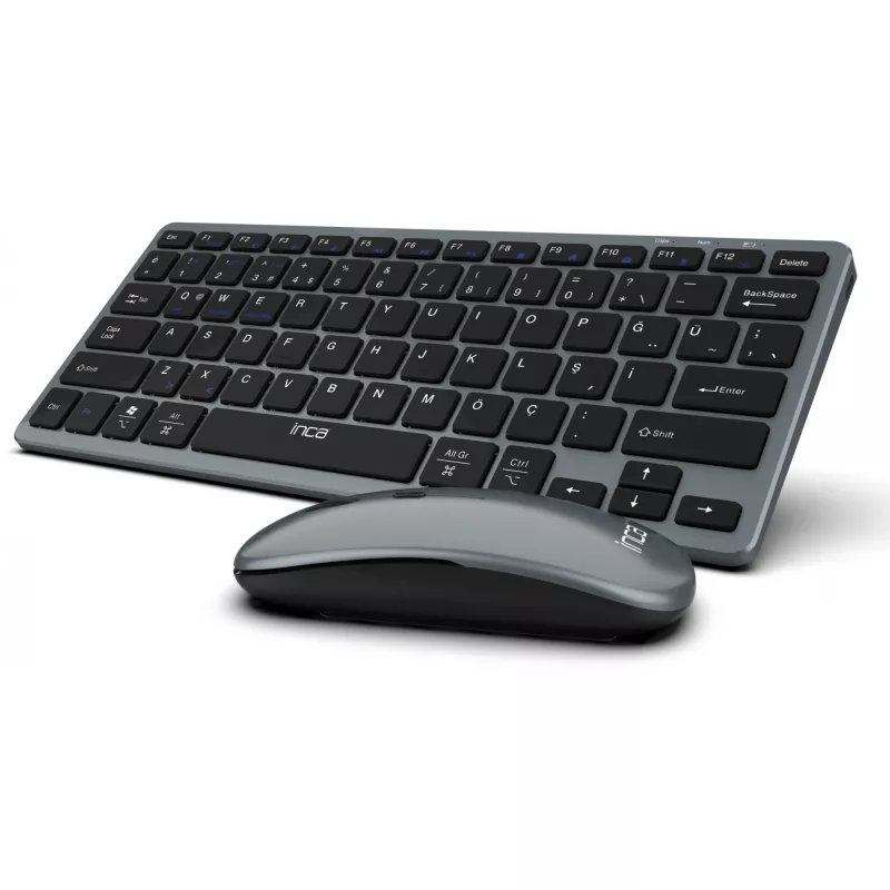 Conjunto de teclado e rato sem fios INCA IBK-572BT, cinzento
