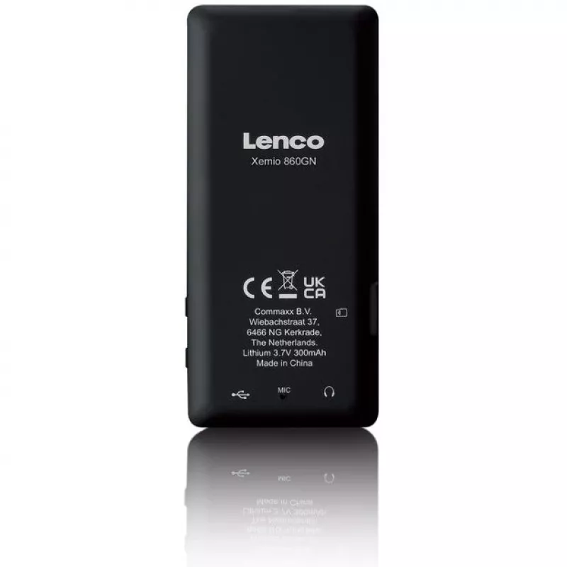 Leitor de MP3 Lenco Xemio-860GN 8 GB Preto/Verde-limão LCD 18h de reprodução