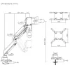 Suporte de monitor de braço duplo Maclean MC-968 com mola a gás 17-57 27 kg carga pesada estável totalmente articulado suporte VESA máx. 200x200