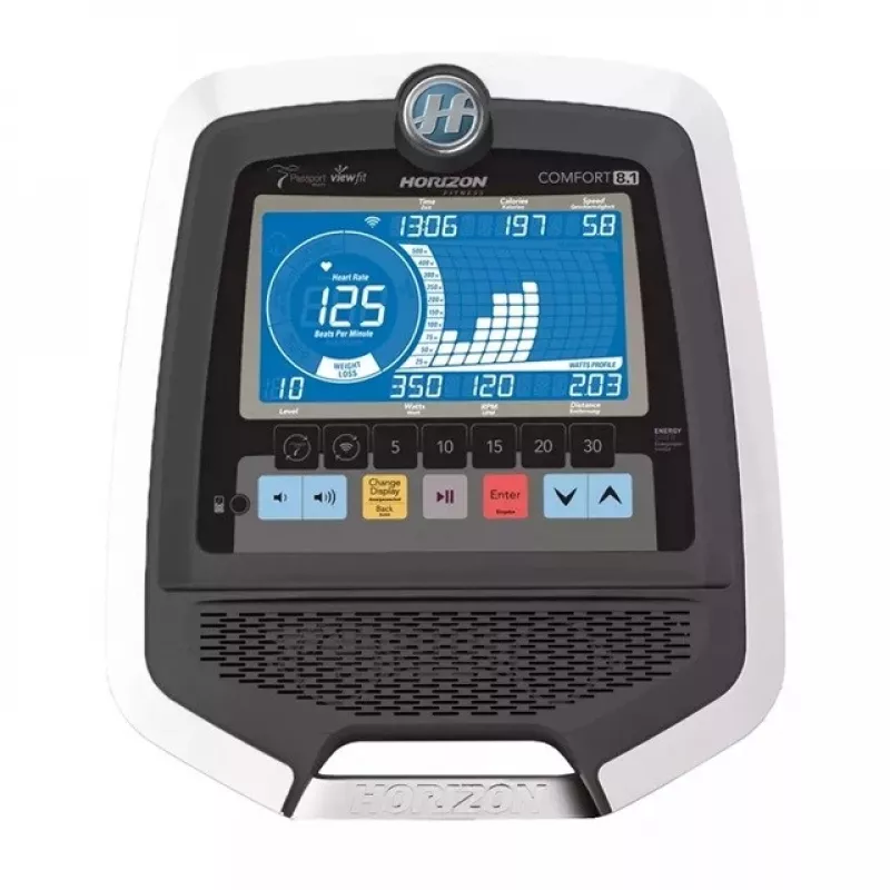 Bicicleta estática Horizon Fitness Comfort 8.1 — travão de indução, Bluetooth, volante de inércia 8,5 kg, ecrã LCD