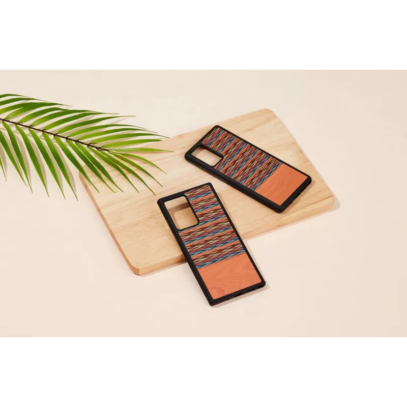Capa para smartphone man and wood para Samsung Galaxy Note 20 — padrão xadrez castanho, interior preto