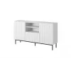 Cómoda PAFOS sobre estrutura de aço preta 150x40x90 cm branco mate