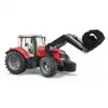 Trator de brinquedo BRUDER Massey Ferguson 7624 com pá frontal, vermelho, para crianças a partir dos 3 anos