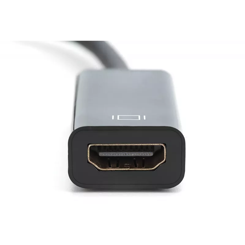 Adaptador DIGITUS, ficha DisplayPort - conector fêmea HDMI A, DisplayPort Standard 1.1a, certificado UL20276, AWG28 (DB-340400-001-S)