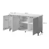 Cómoda MARMO 3D 150x45x80.5 cm branco mate/mármore branco
